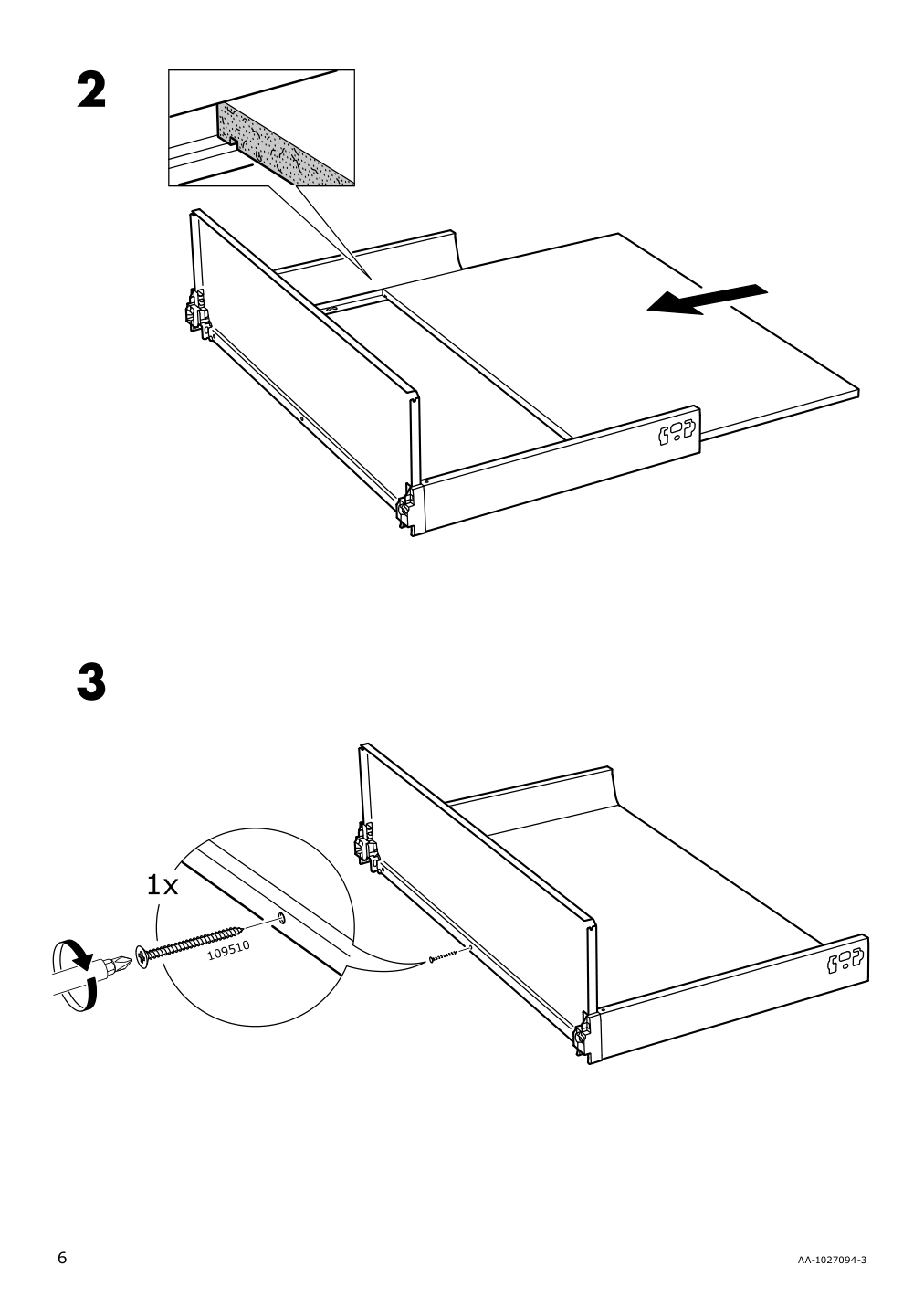 Assembly instructions for IKEA Maximera drawer high white | Page 6 - IKEA SEKTION base cabinet f/sink & waste sorting 191.594.29