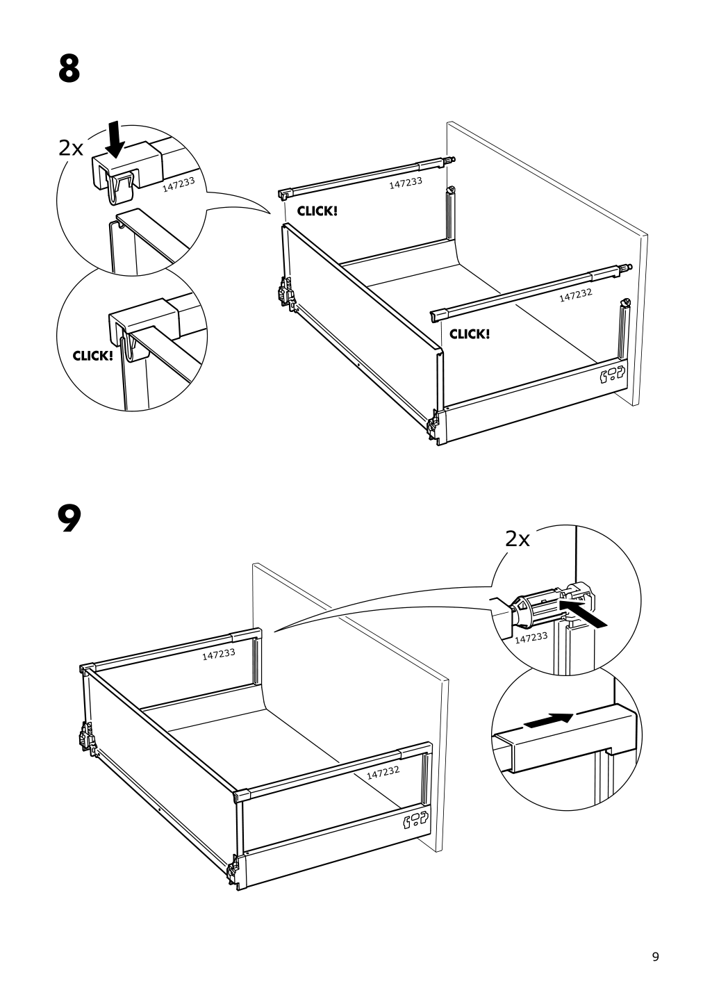 Assembly instructions for IKEA Maximera drawer high white | Page 9 - IKEA SEKTION base cabinet f/sink & recycling 493.185.68