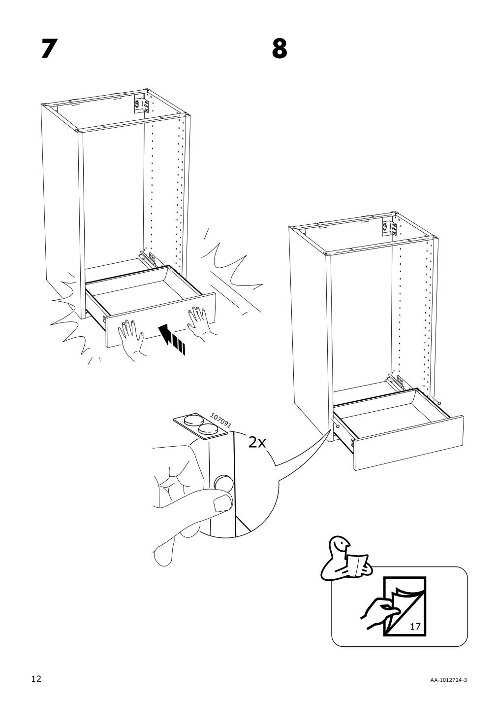 Assembly instructions for IKEA Maximera drawer low white | Page 12 - IKEA SEKTION / MAXIMERA high cab w 2drs/2 fronts/4 drawers 594.684.49