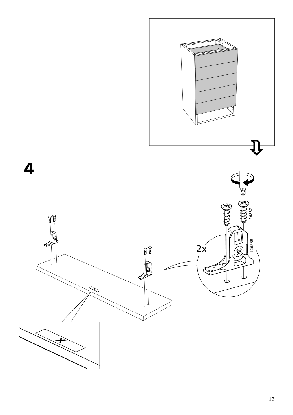 Assembly instructions for IKEA Maximera drawer low white | Page 13 - IKEA SEKTION wall cabinet with 4 drawers 891.594.78