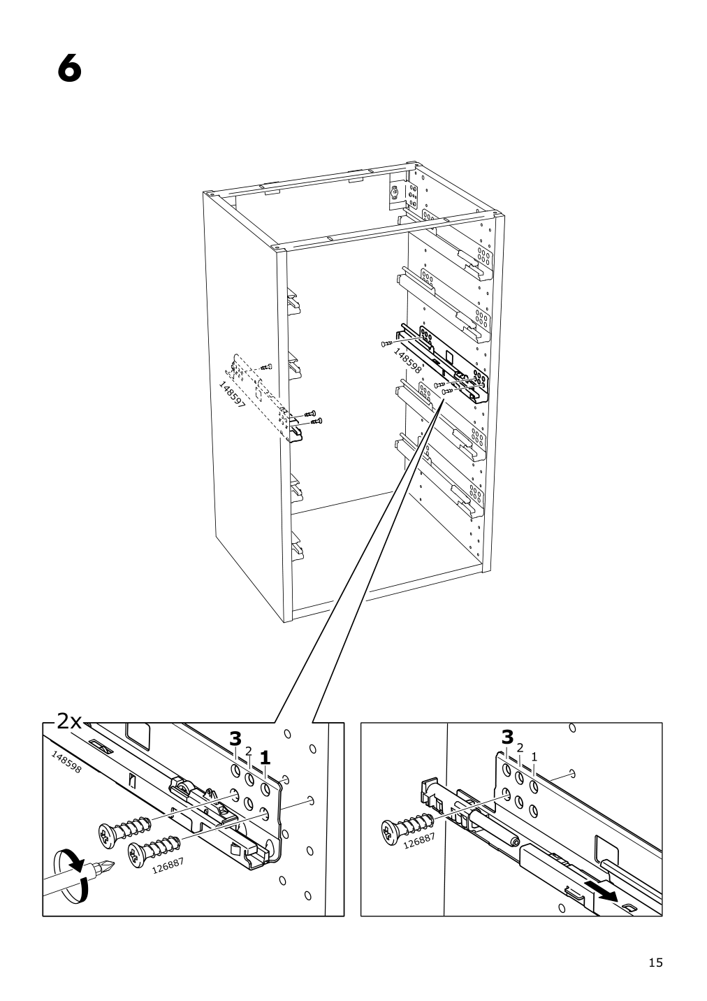 Assembly instructions for IKEA Maximera drawer low white | Page 15 - IKEA SEKTION / MAXIMERA high cab w 2drs/2 fronts/4 drawers 194.628.78