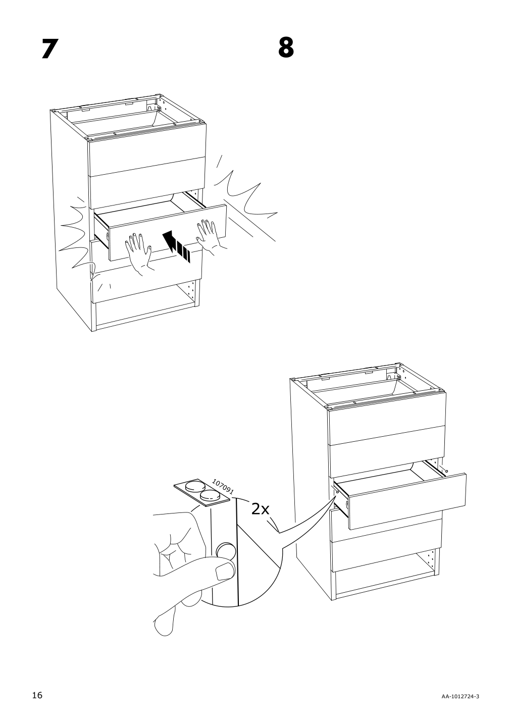 Assembly instructions for IKEA Maximera drawer low white | Page 16 - IKEA SEKTION base cabinet/6 fronts/6 low drawers 091.591.56