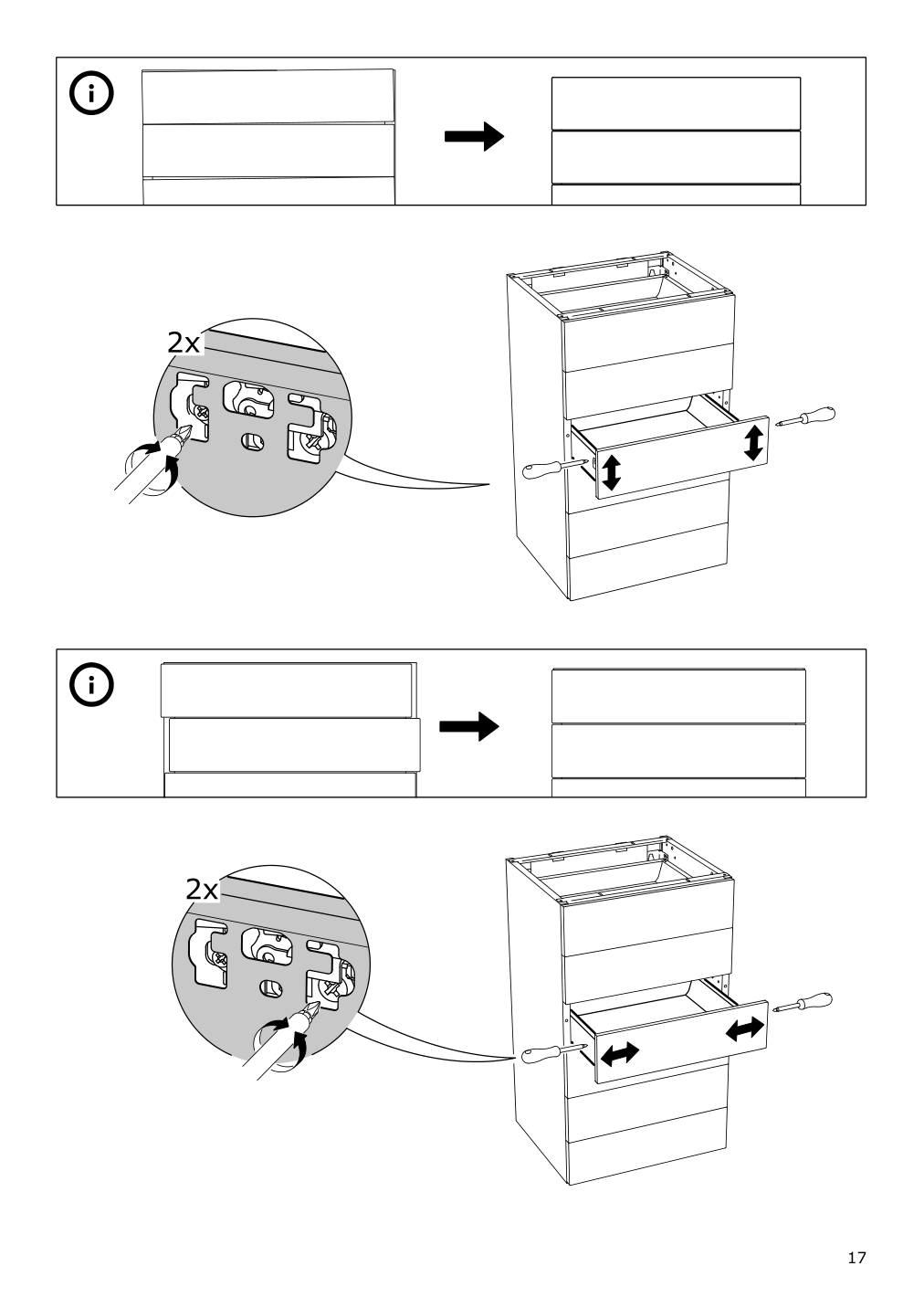 Assembly instructions for IKEA Maximera drawer low white | Page 17 - IKEA SEKTION base cabinet/6 fronts/6 low drawers 091.591.56