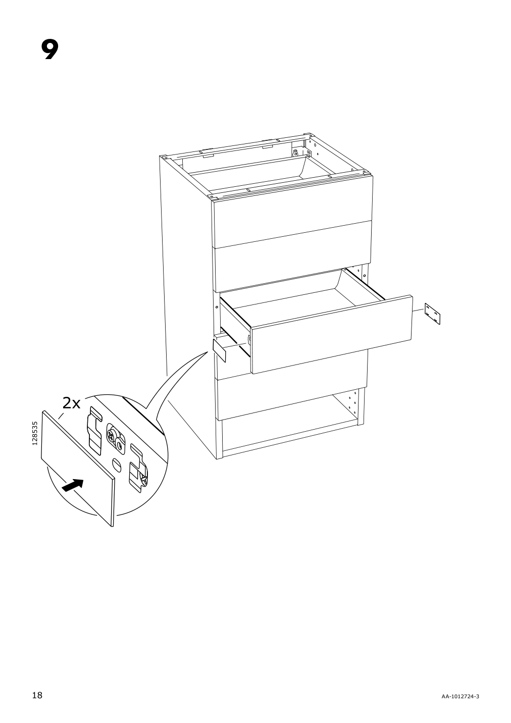 Assembly instructions for IKEA Maximera drawer low white | Page 18 - IKEA SEKTION / MAXIMERA wall cabinet with door/2 drawers 694.684.39