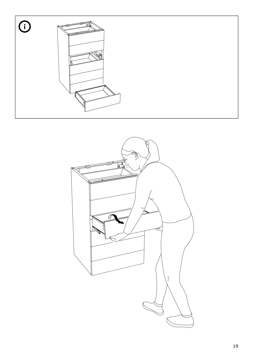 Assembly instructions for IKEA Maximera drawer low white | Page 19 - IKEA SEKTION base cabinet with 3 drawers 291.591.41