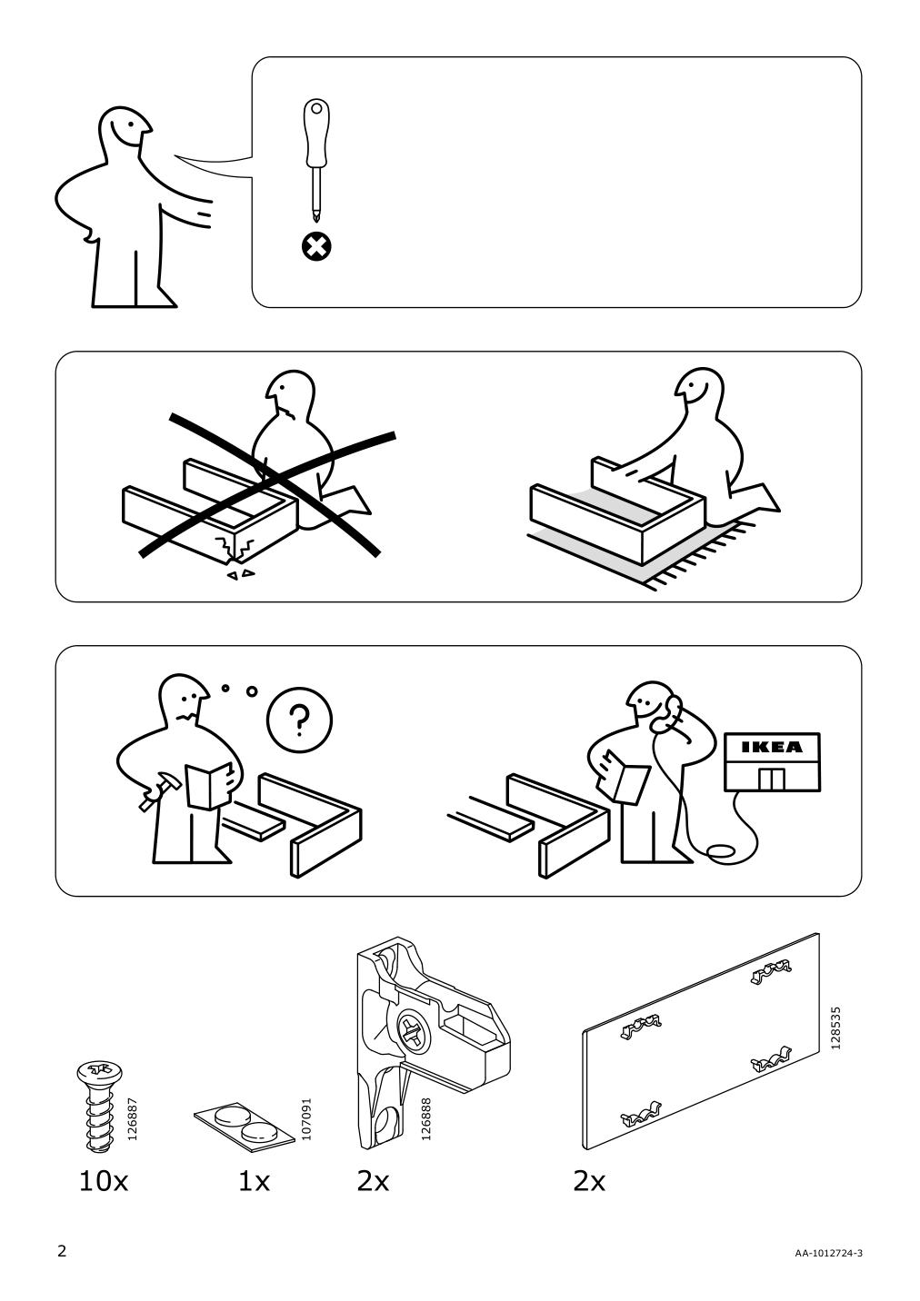 Assembly instructions for IKEA Maximera drawer low white | Page 2 - IKEA SEKTION / MAXIMERA base cabinet w door/2 drawers 794.591.18