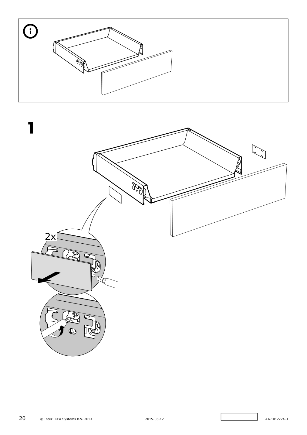 Assembly instructions for IKEA Maximera drawer low white | Page 20 - IKEA SEKTION / MAXIMERA high cab w 2drs/2 fronts/4 drawers 194.628.78