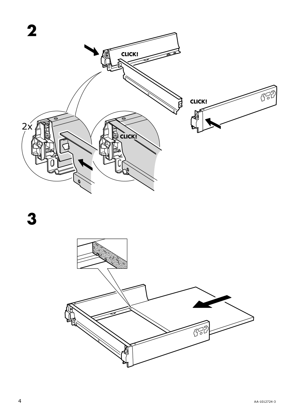 Assembly instructions for IKEA Maximera drawer low white | Page 4 - IKEA SEKTION wall cabinet with 4 drawers 891.594.78