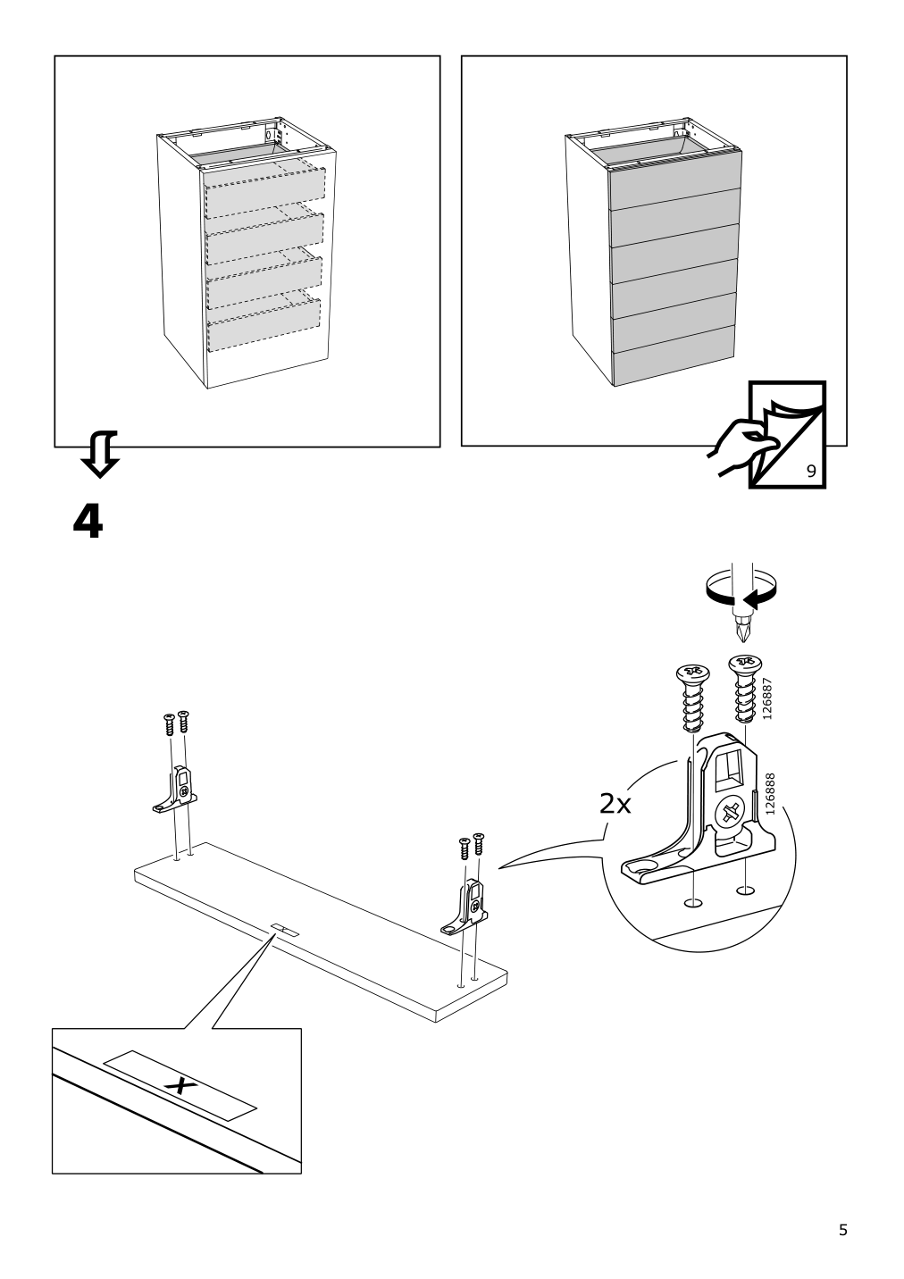 Assembly instructions for IKEA Maximera drawer low white | Page 5 - IKEA SEKTION base cabinet with 3 drawers 291.591.41