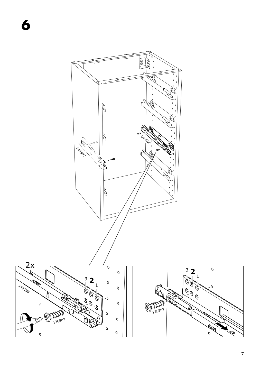 Assembly instructions for IKEA Maximera drawer low white | Page 7 - IKEA SEKTION / MAXIMERA high cab w 2drs/2 fronts/4 drawers 094.668.10