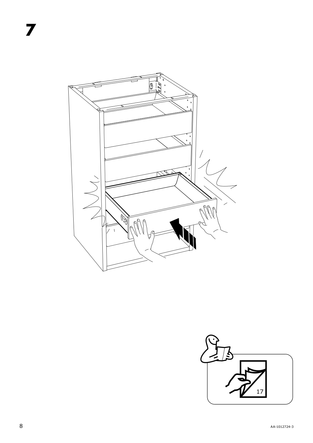 Assembly instructions for IKEA Maximera drawer low white | Page 8 - IKEA SEKTION base cabinet/6 fronts/6 low drawers 691.591.58