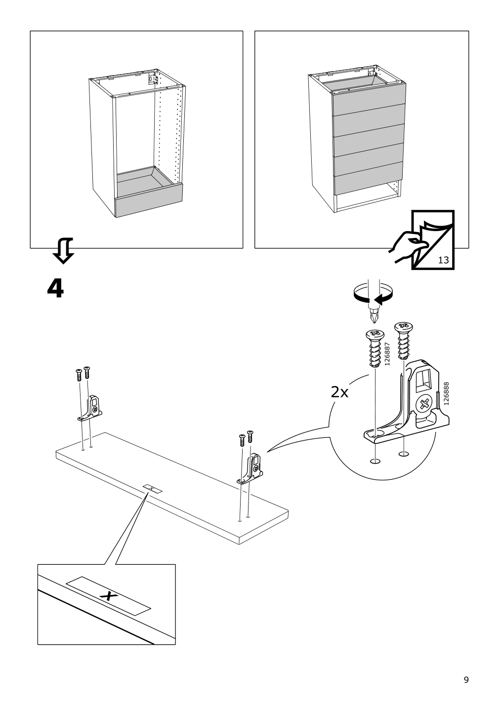 Assembly instructions for IKEA Maximera drawer low white | Page 9 - IKEA SEKTION / MAXIMERA wall cabinet w 2 doors/2 drawers 794.640.25