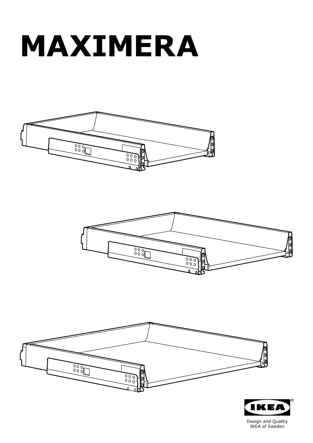 Assembly instructions for IKEA Maximera drawer low white | Page 1 - IKEA SEKTION / MAXIMERA base cab with 2 fronts/3 drawers 293.187.10