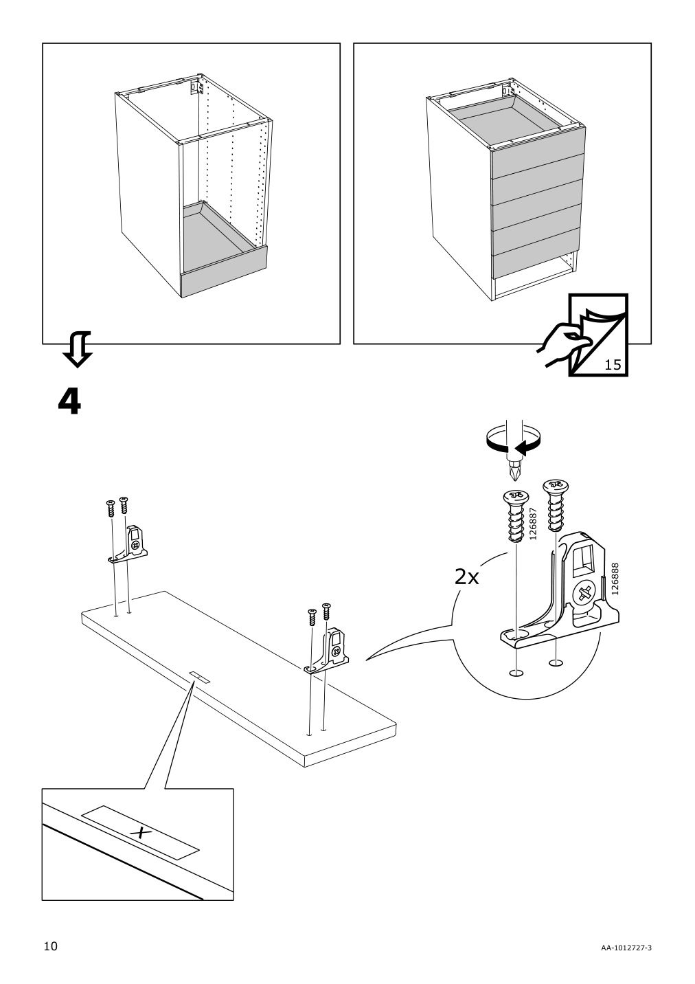 Assembly instructions for IKEA Maximera drawer low white | Page 10 - IKEA SEKTION base cabinet with 3 drawers 291.590.61