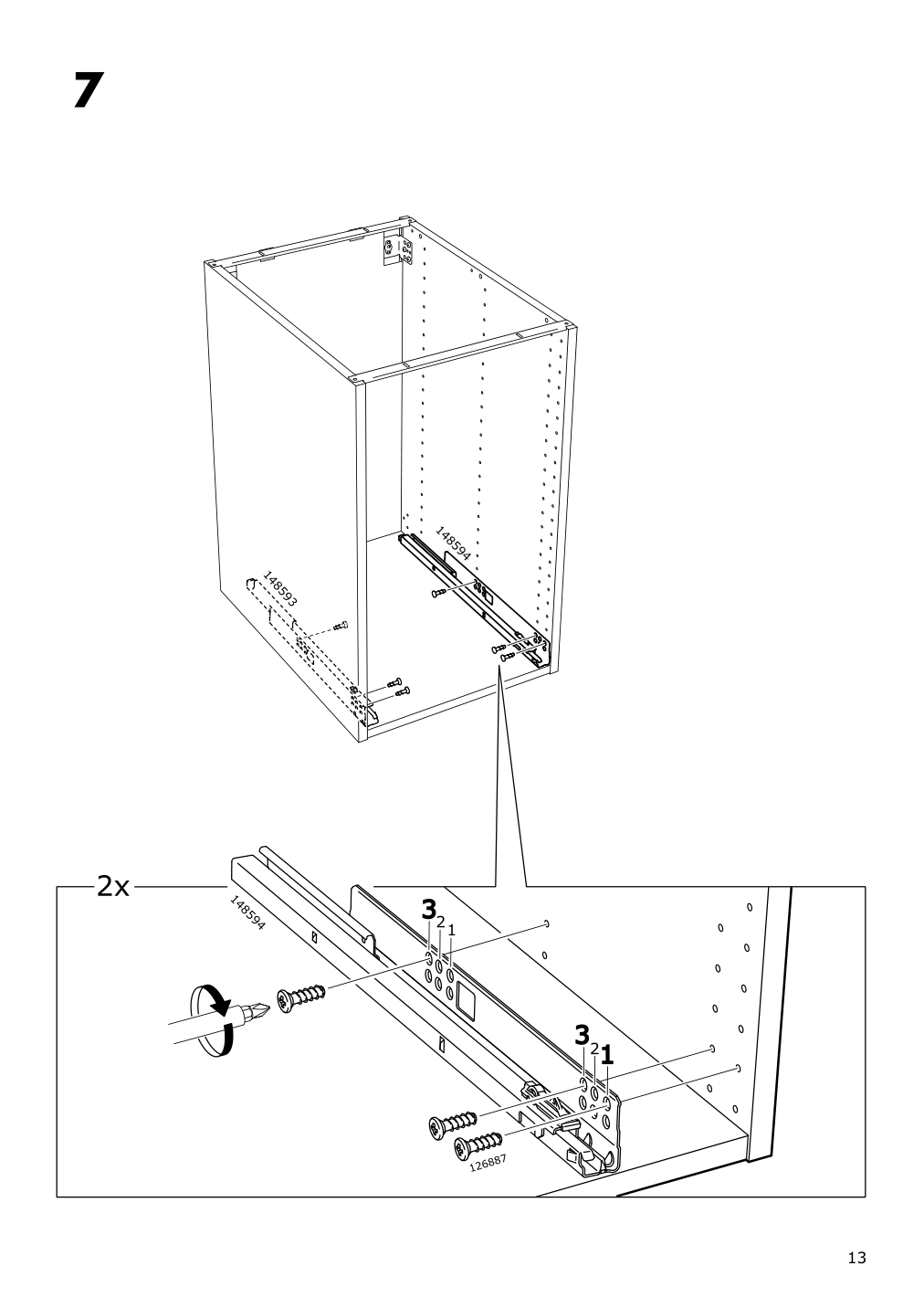 Assembly instructions for IKEA Maximera drawer low white | Page 13 - IKEA SEKTION base cabinet with 4 drawers 491.590.79