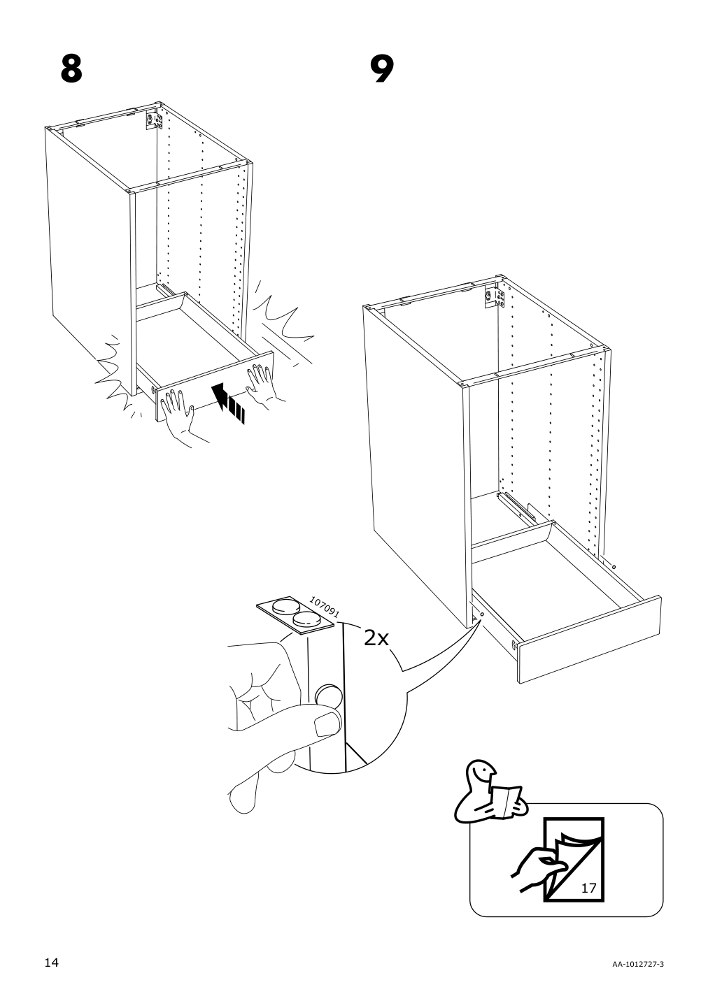 Assembly instructions for IKEA Maximera drawer low white | Page 14 - IKEA SEKTION / MAXIMERA base cabinet with 3 drawers 193.187.20