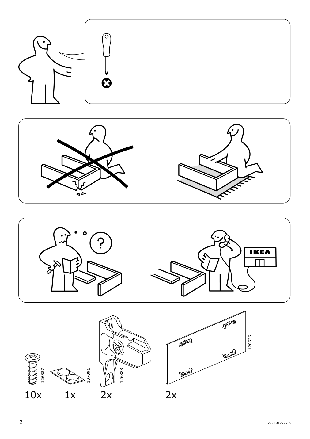 Assembly instructions for IKEA Maximera drawer low white | Page 2 - IKEA SEKTION base cabinet w/3 fronts & 4 drawers 591.590.69