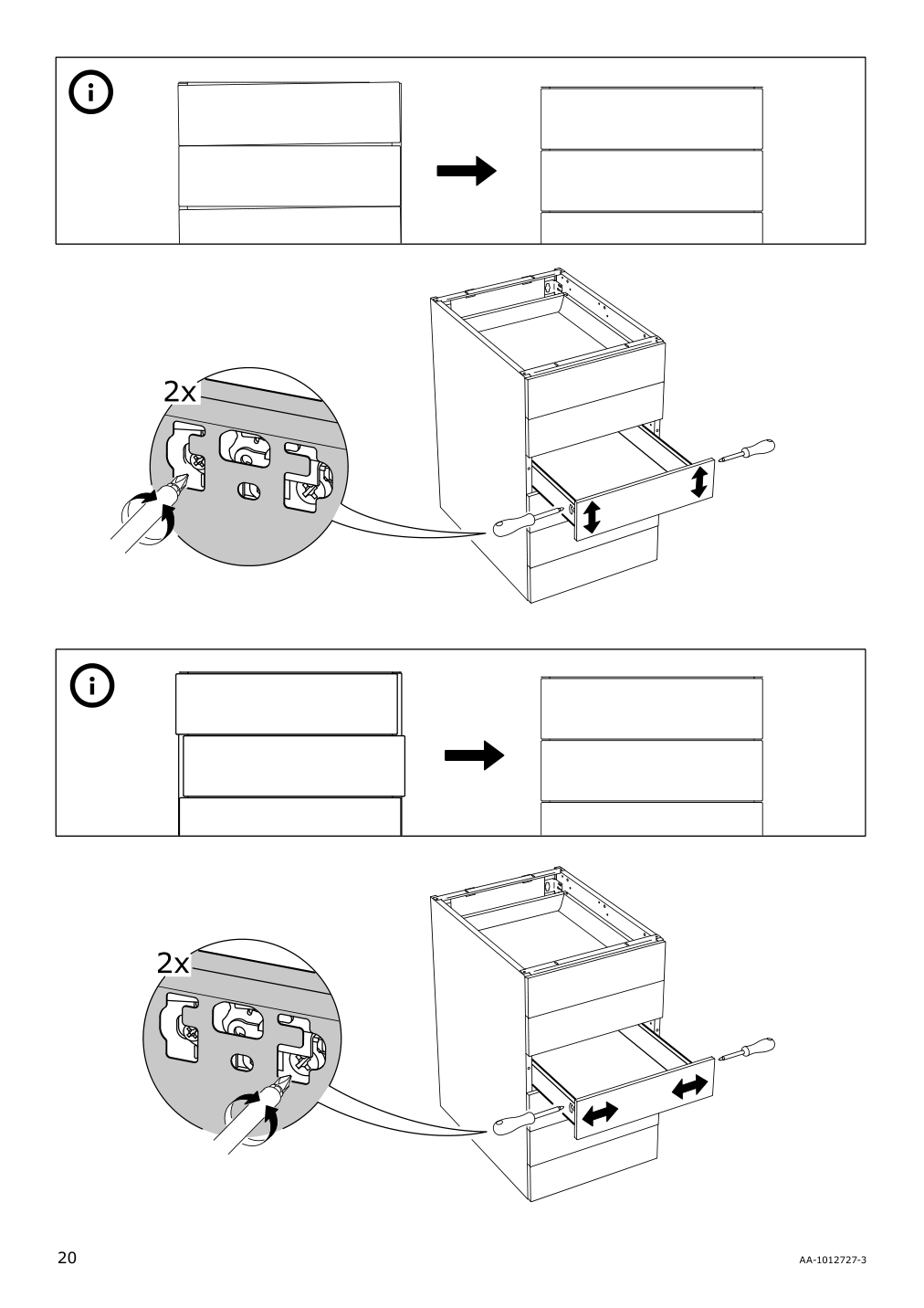 Assembly instructions for IKEA Maximera drawer low white | Page 20 - IKEA SEKTION / MAXIMERA base cabinet with 3 drawers 193.187.20