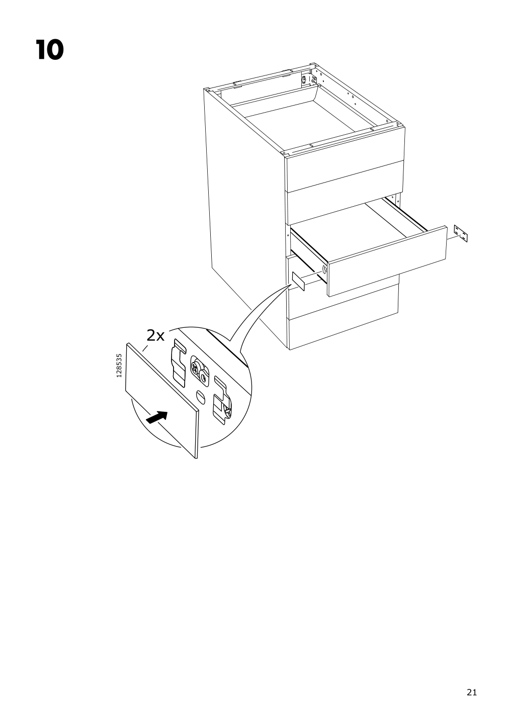 Assembly instructions for IKEA Maximera drawer low white | Page 21 - IKEA SEKTION / MAXIMERA base cabinet with 3 drawers 193.187.20