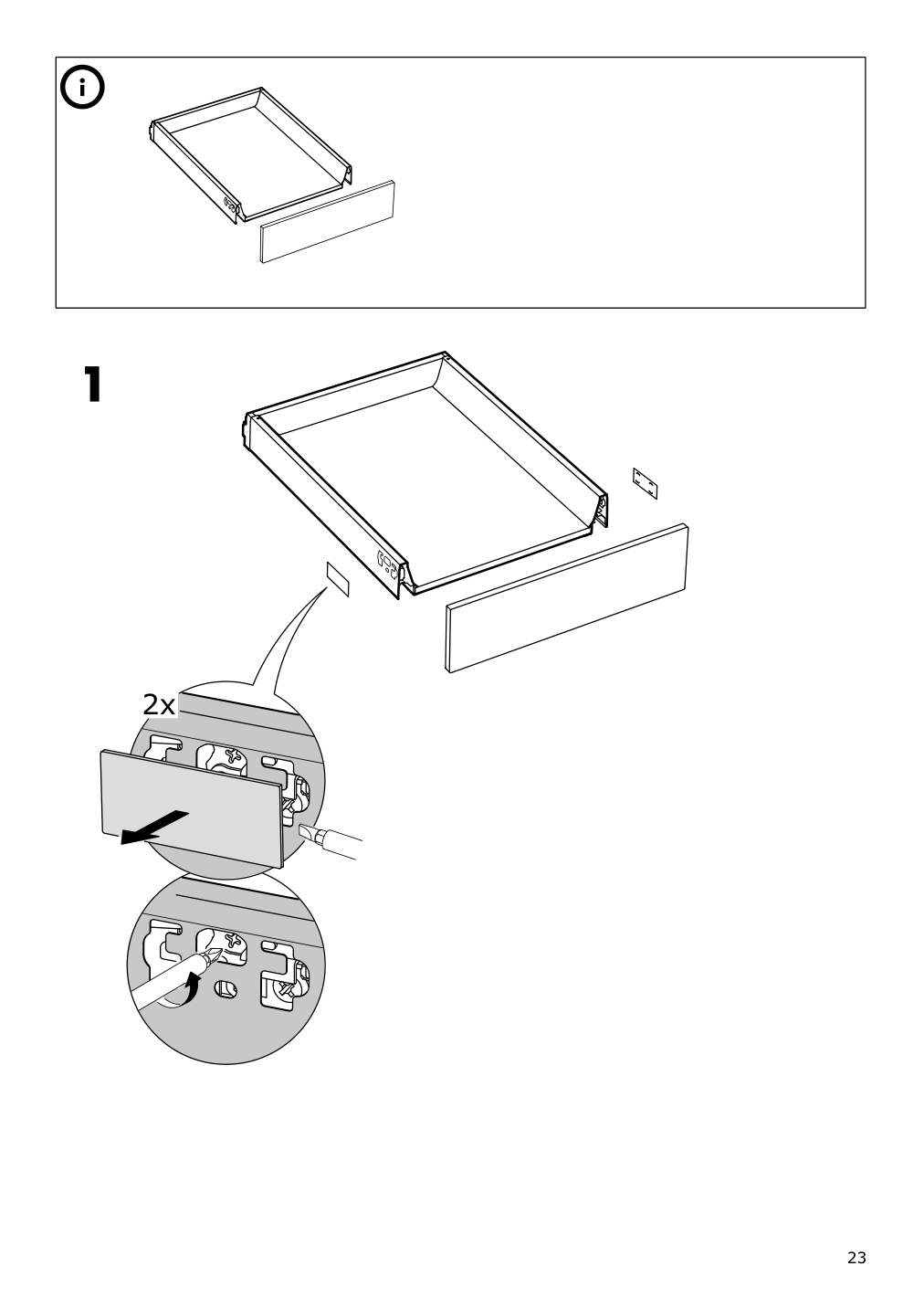 Assembly instructions for IKEA Maximera drawer low white | Page 23 - IKEA SEKTION / MAXIMERA base cabinet w/3 fronts & 4 drawers 993.188.63