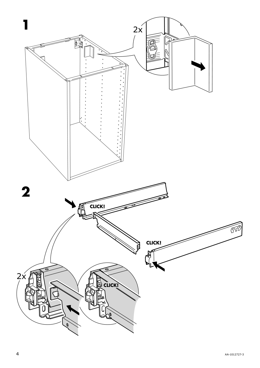 Assembly instructions for IKEA Maximera drawer low white | Page 4 - IKEA SEKTION base cabinet w/3 fronts & 4 drawers 591.590.69