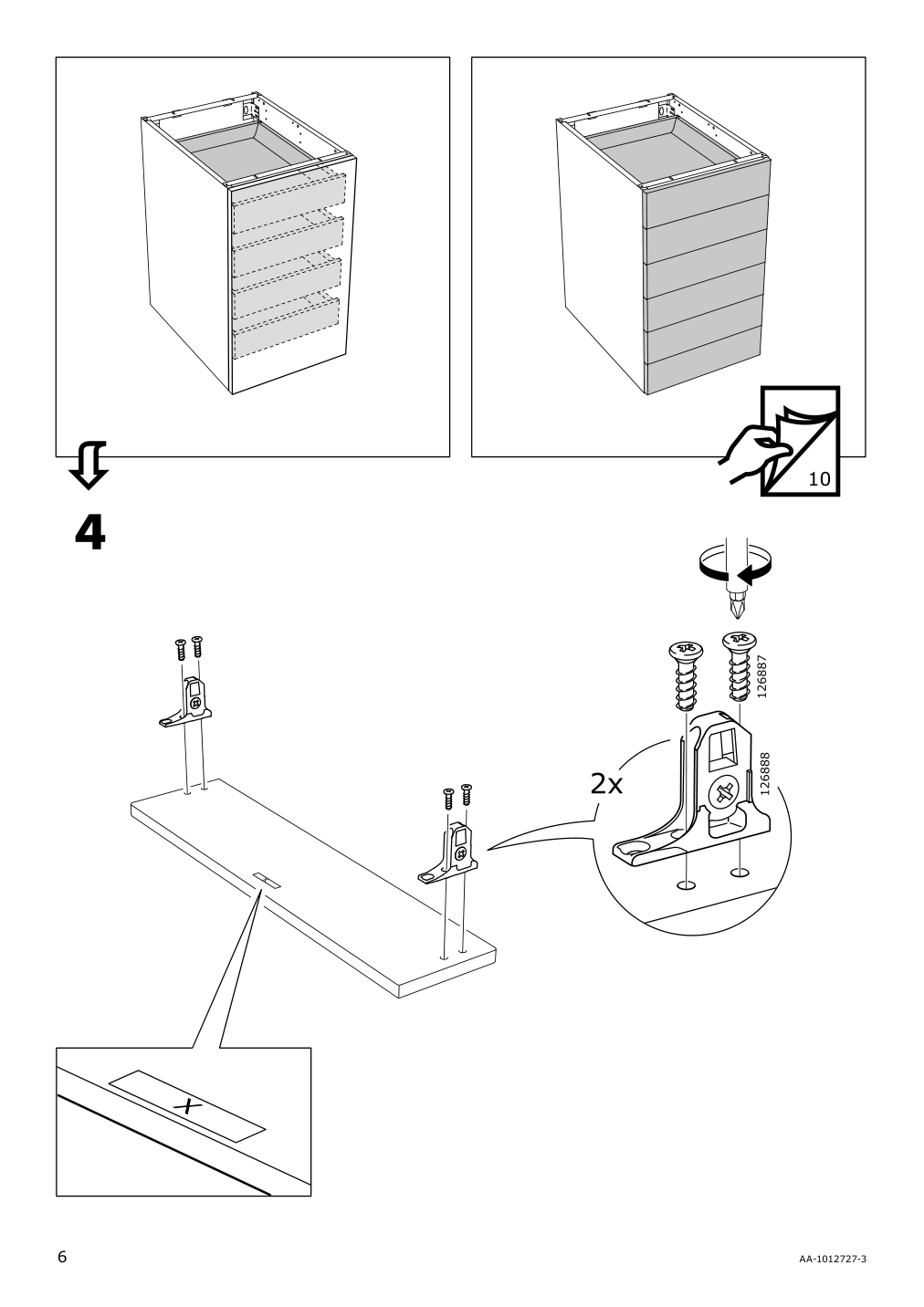 Assembly instructions for IKEA Maximera drawer low white | Page 6 - IKEA SEKTION base cabinet w/3 fronts & 4 drawers 591.590.69