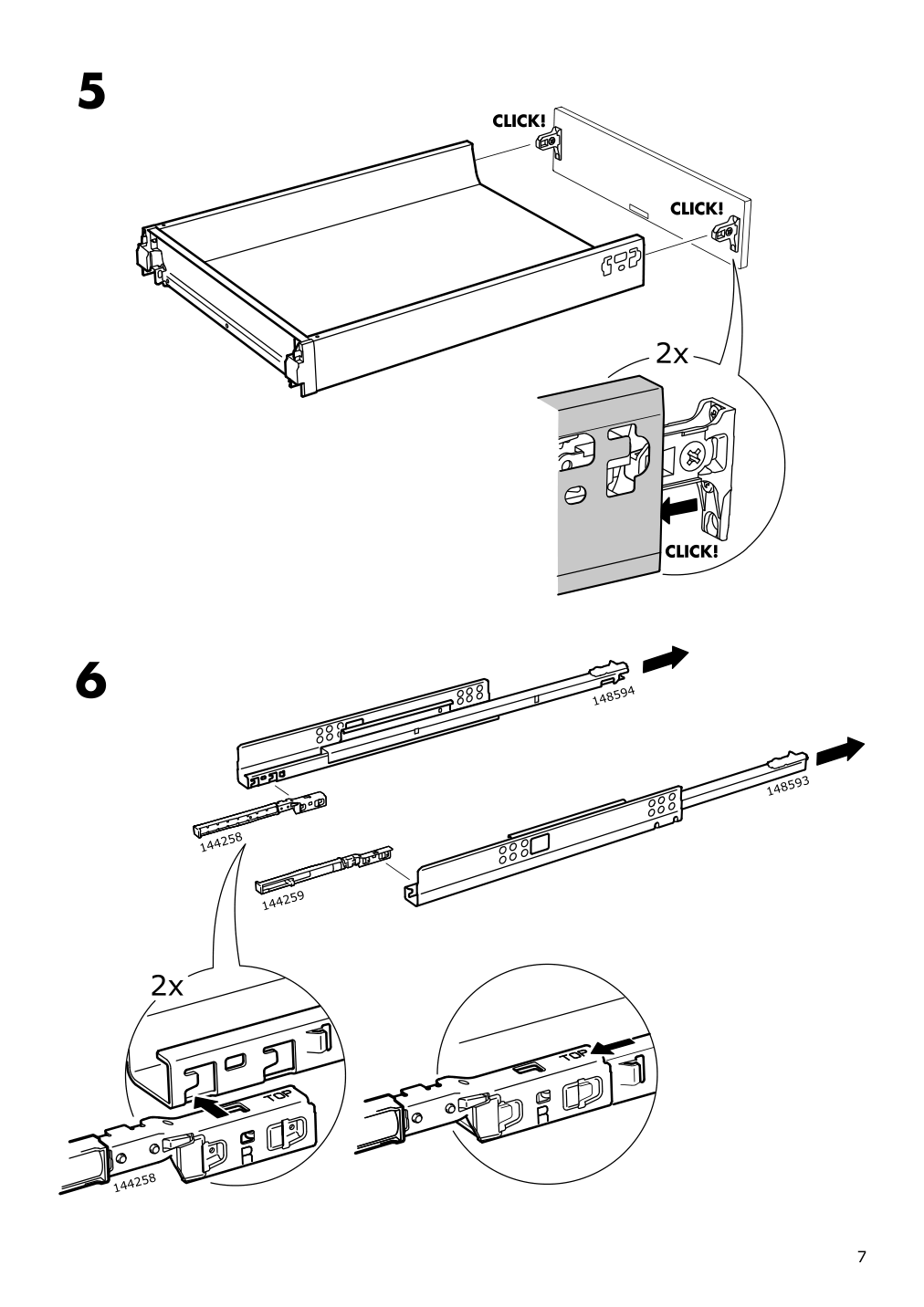 Assembly instructions for IKEA Maximera drawer low white | Page 7 - IKEA SEKTION / MAXIMERA high cab w door/3 fronts/5 drawers 093.555.48