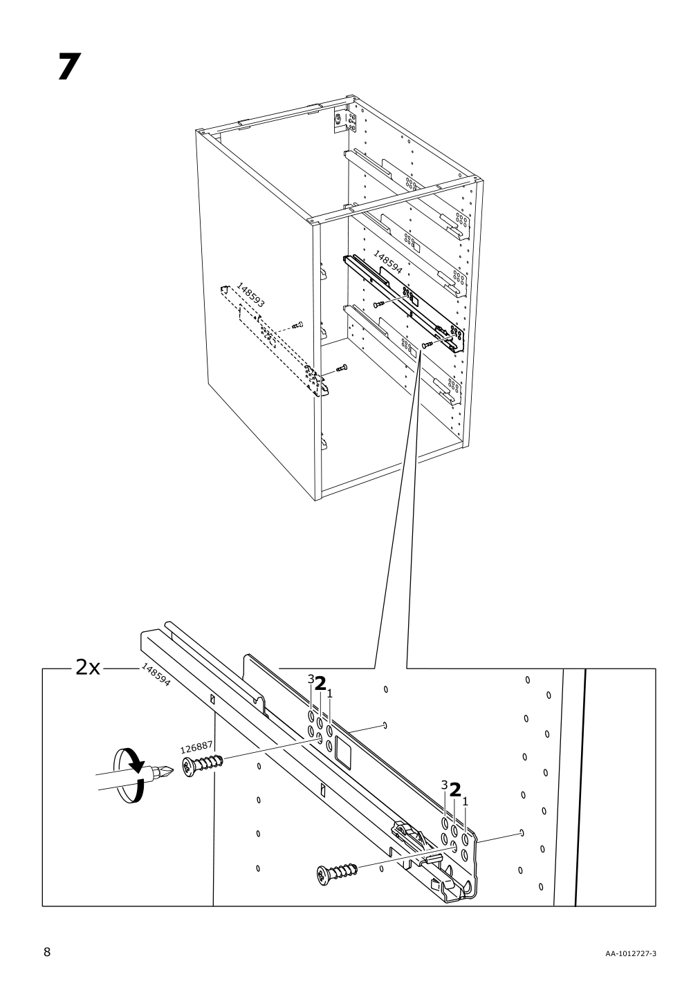 Assembly instructions for IKEA Maximera drawer low white | Page 8 - IKEA SEKTION base cab with 2 fronts/3 drawers 991.590.53