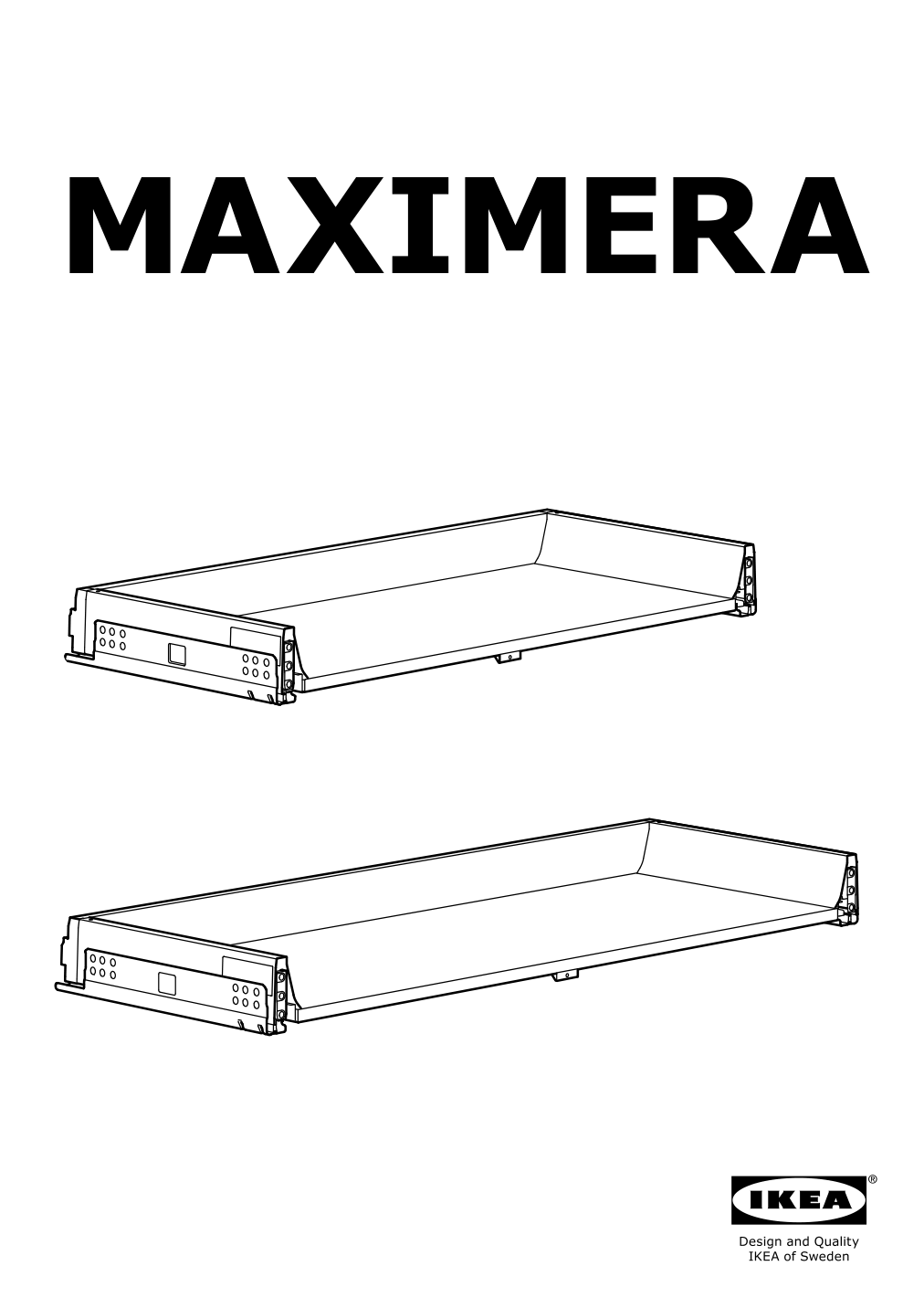 Assembly instructions for IKEA Maximera drawer low white | Page 1 - IKEA SEKTION / MAXIMERA base cab f cktp/int extractor w drw 494.903.99