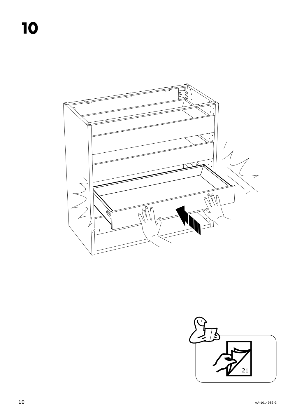 Assembly instructions for IKEA Maximera drawer low white | Page 10 - IKEA SEKTION base cabinet with 4 drawers 291.591.55