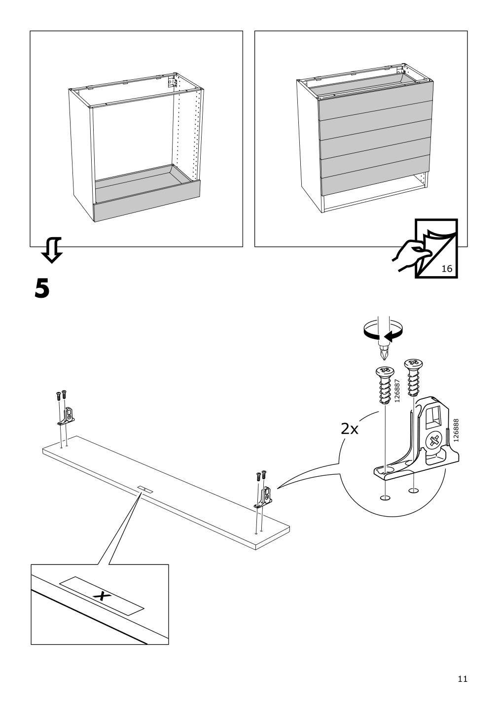 Assembly instructions for IKEA Maximera drawer low white | Page 11 - IKEA SEKTION base cabinet with 3 drawers 391.591.45