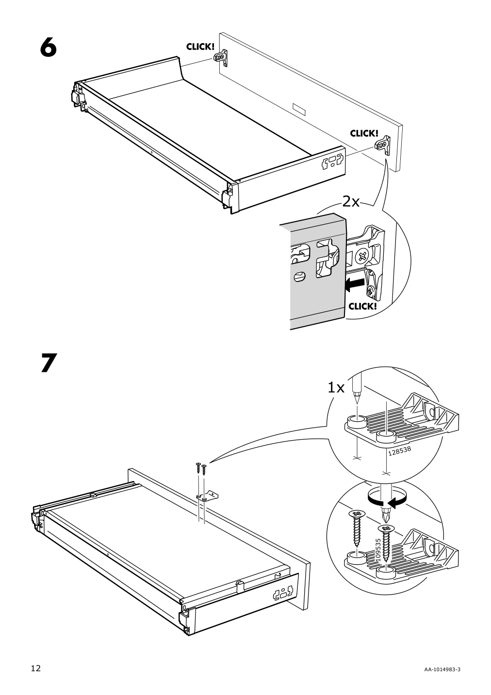 Assembly instructions for IKEA Maximera drawer low white | Page 12 - IKEA SEKTION / MAXIMERA base cabinet with 4 drawers 093.220.20