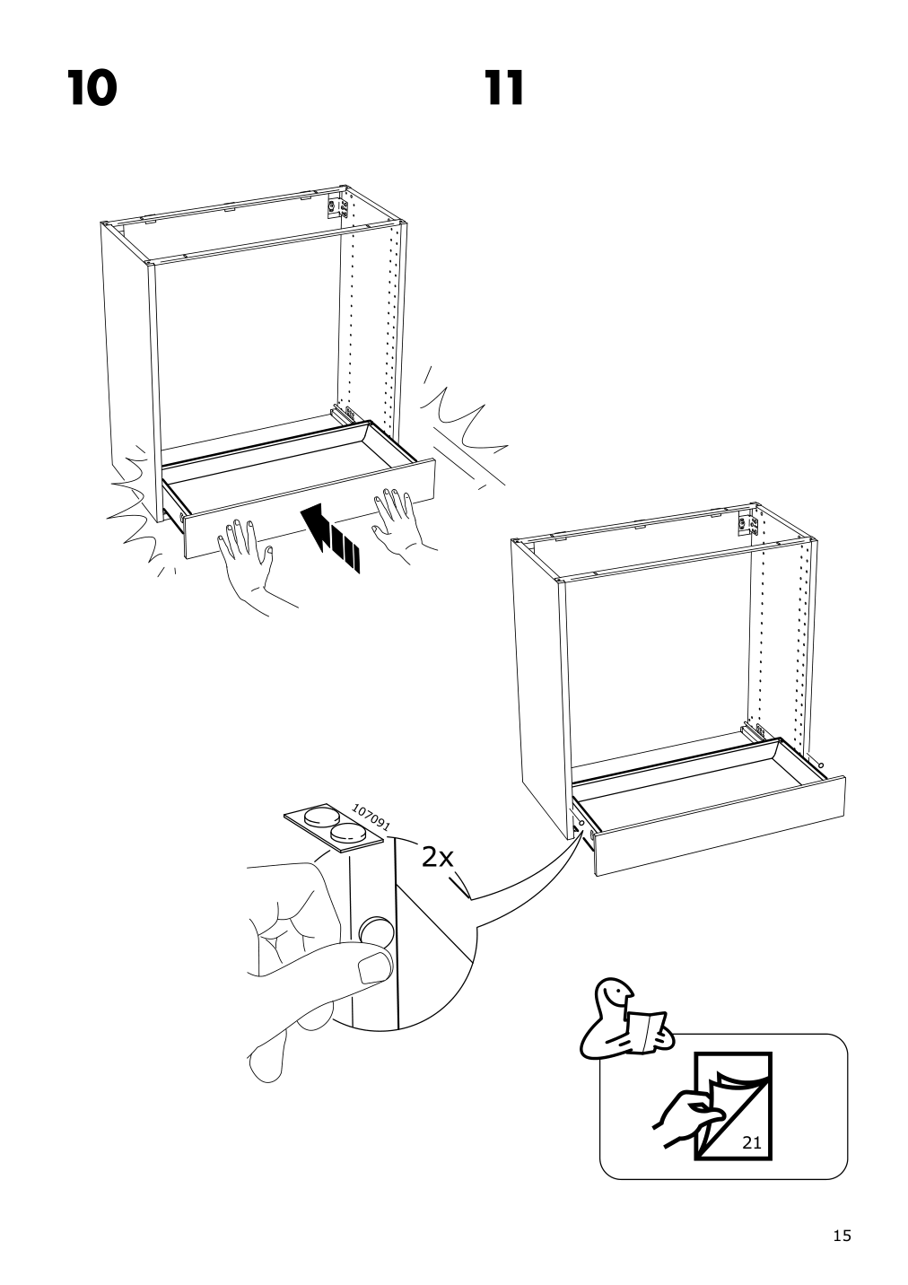 Assembly instructions for IKEA Maximera drawer low white | Page 15 - IKEA SEKTION base cabinet with 3 drawers 391.591.45