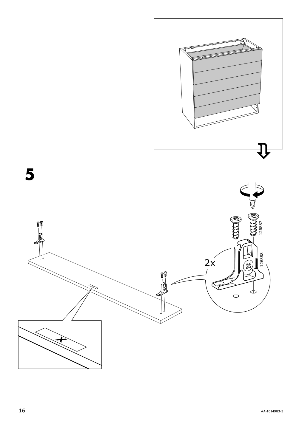 Assembly instructions for IKEA Maximera drawer low white | Page 16 - IKEA SEKTION / MAXIMERA base cab f cktp/int extractor w drw 494.903.99