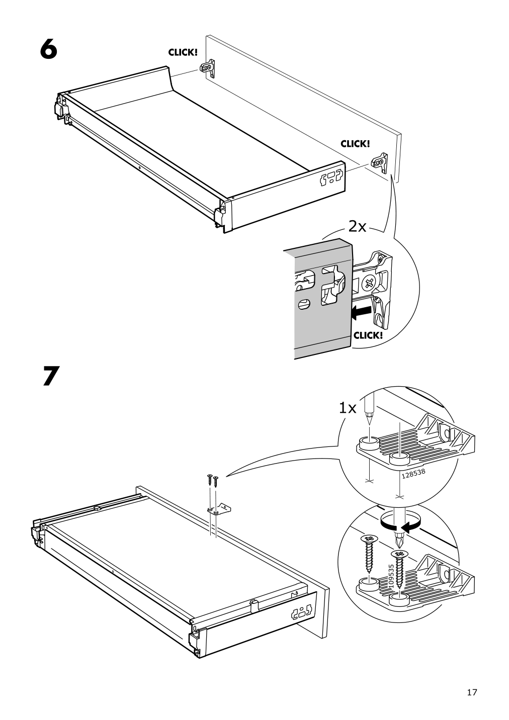 Assembly instructions for IKEA Maximera drawer low white | Page 17 - IKEA SEKTION / MAXIMERA base cab f cktp/int extractor w drw 494.903.99