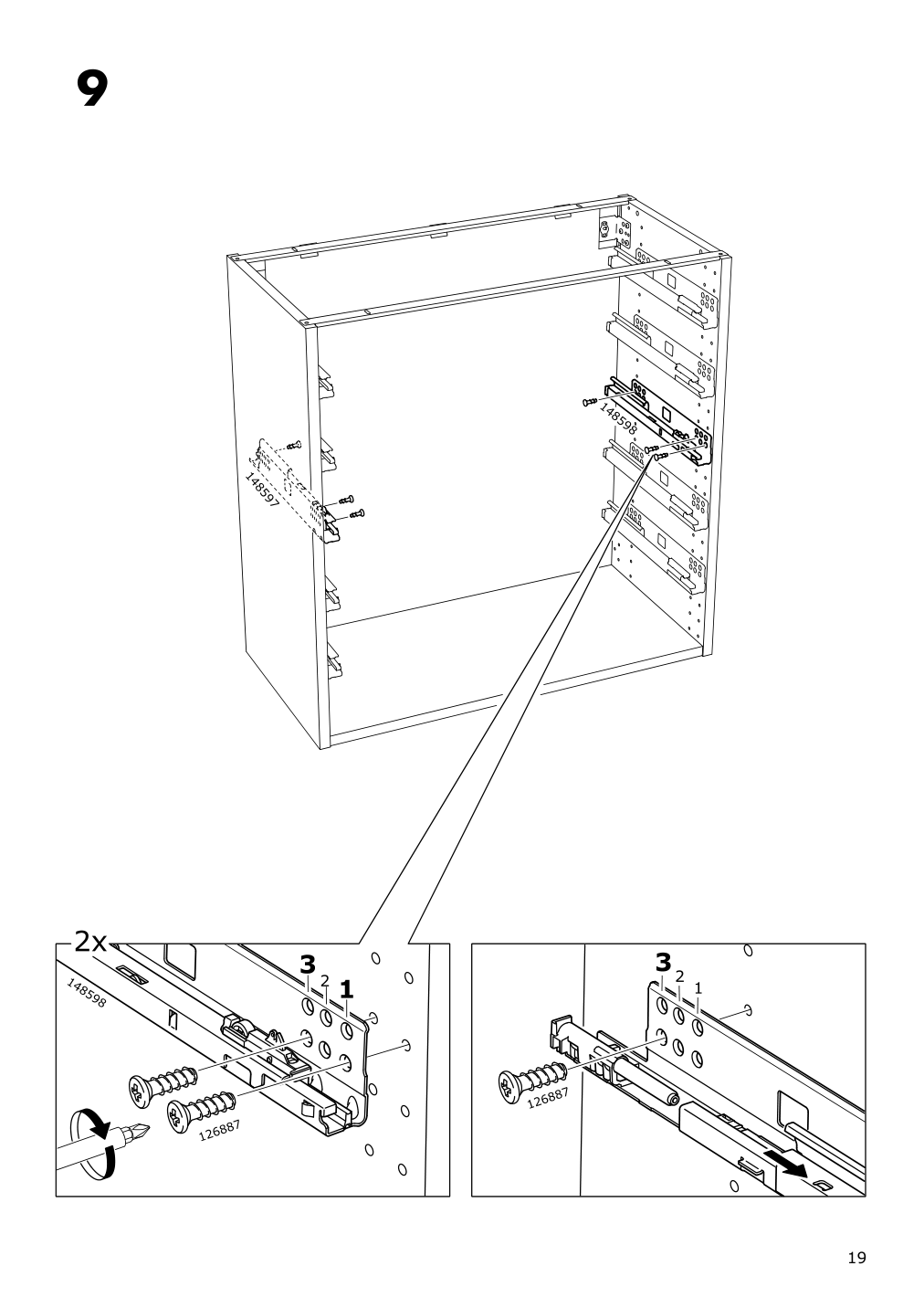 Assembly instructions for IKEA Maximera drawer low white | Page 19 - IKEA SEKTION / MAXIMERA base cabinet with 4 drawers 093.220.20