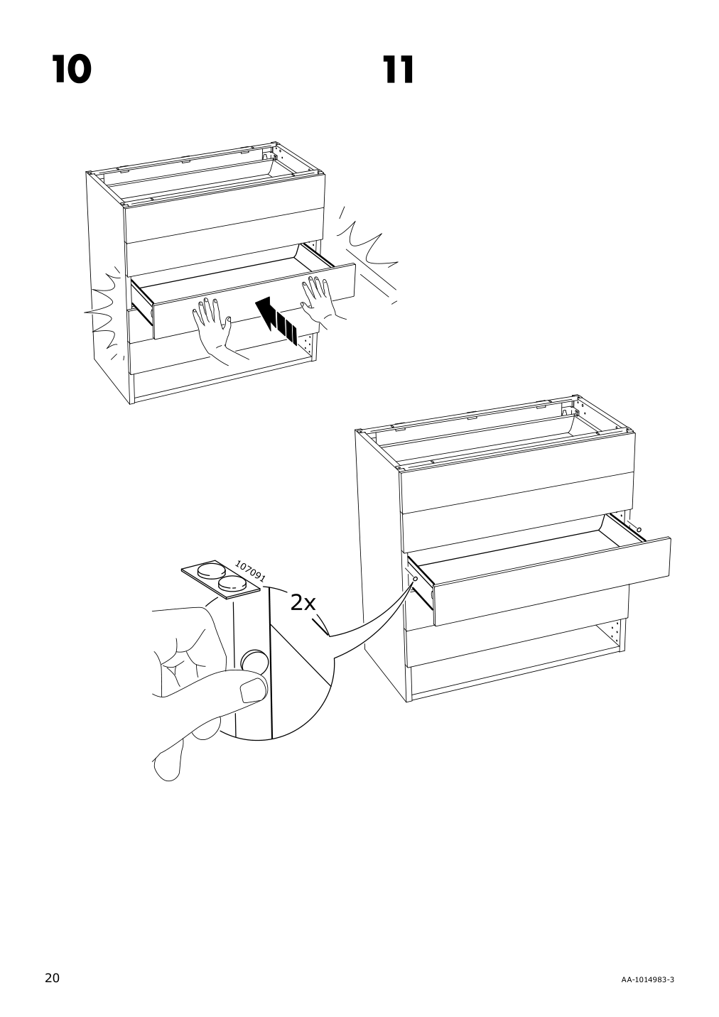 Assembly instructions for IKEA Maximera drawer low white | Page 20 - IKEA SEKTION base cabinet with 4 drawers 291.591.55