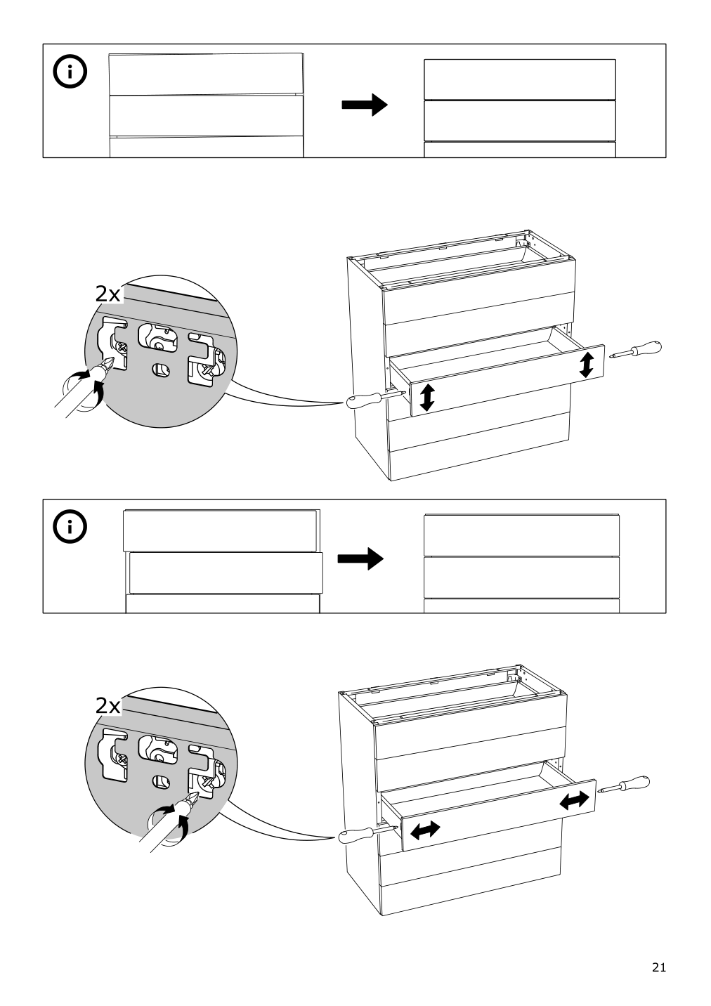 Assembly instructions for IKEA Maximera drawer low white | Page 21 - IKEA SEKTION base cabinet with 4 drawers 291.591.55