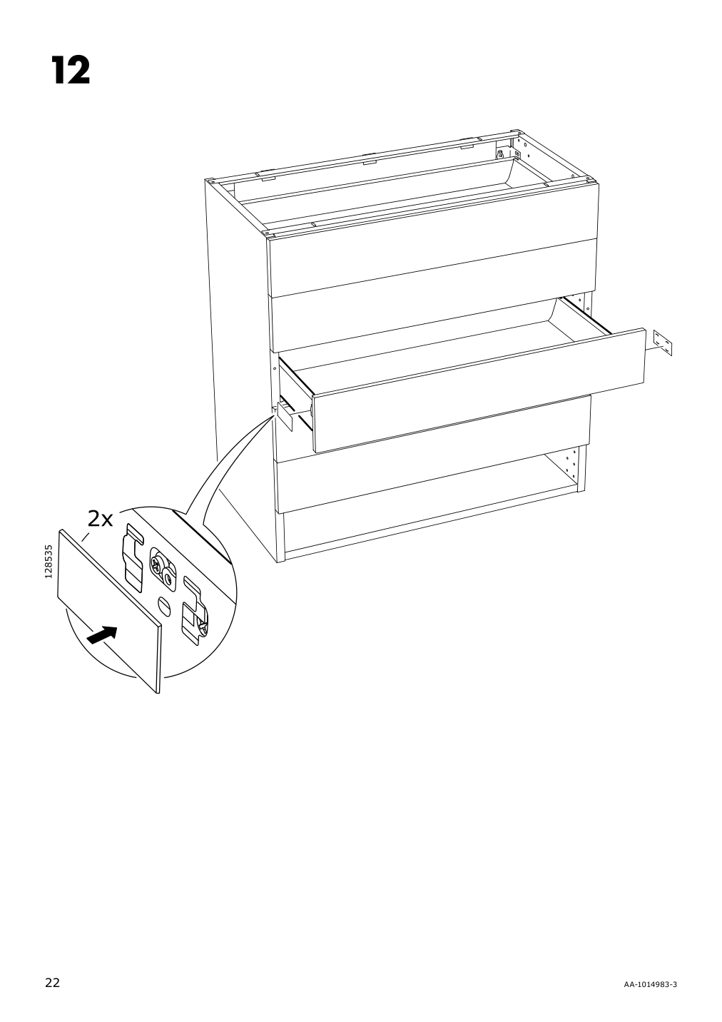 Assembly instructions for IKEA Maximera drawer low white | Page 22 - IKEA SEKTION / MAXIMERA base cab f cktp/int extractor w drw 494.903.99