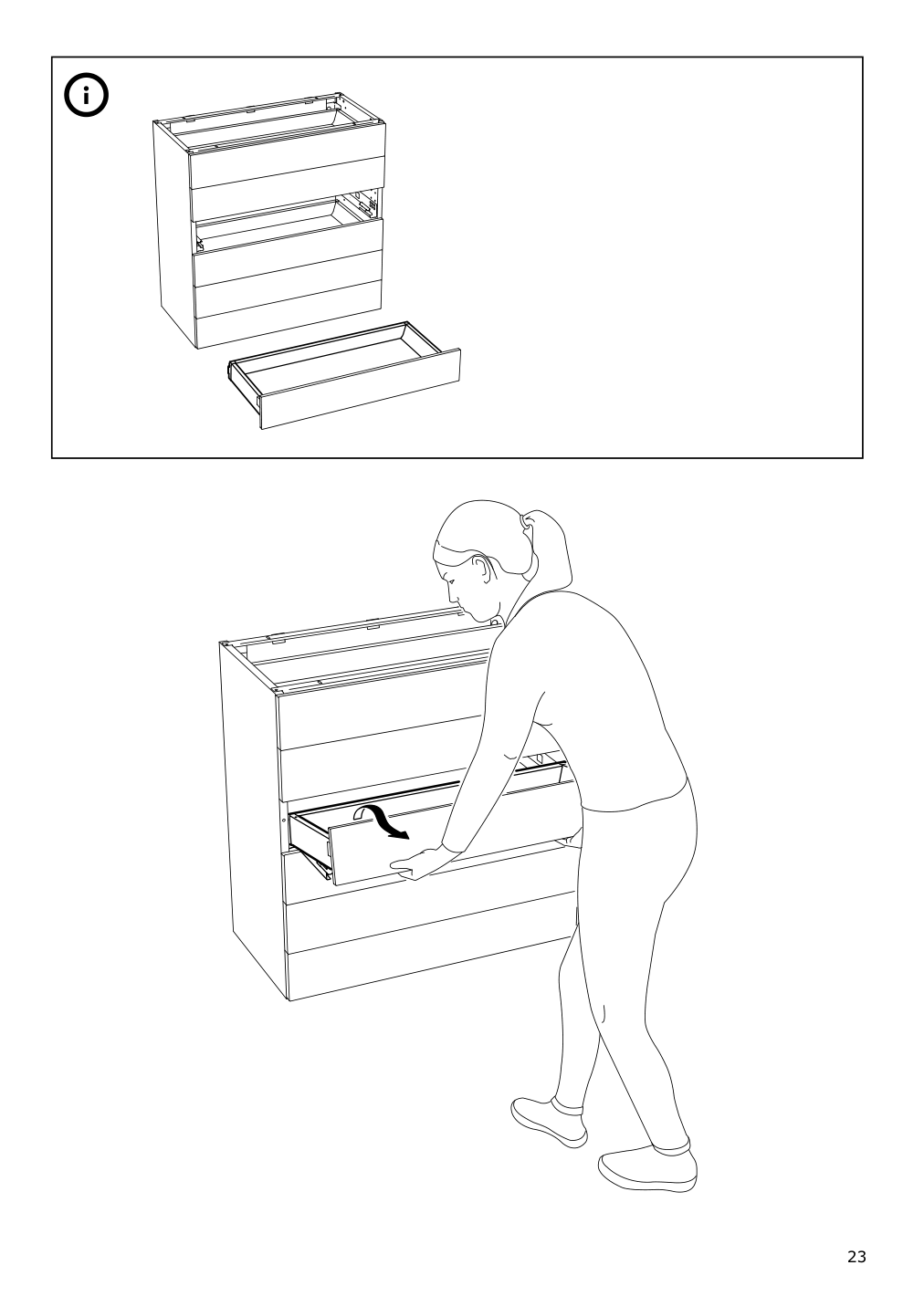 Assembly instructions for IKEA Maximera drawer low white | Page 23 - IKEA SEKTION base cabinet with 4 drawers 291.591.55