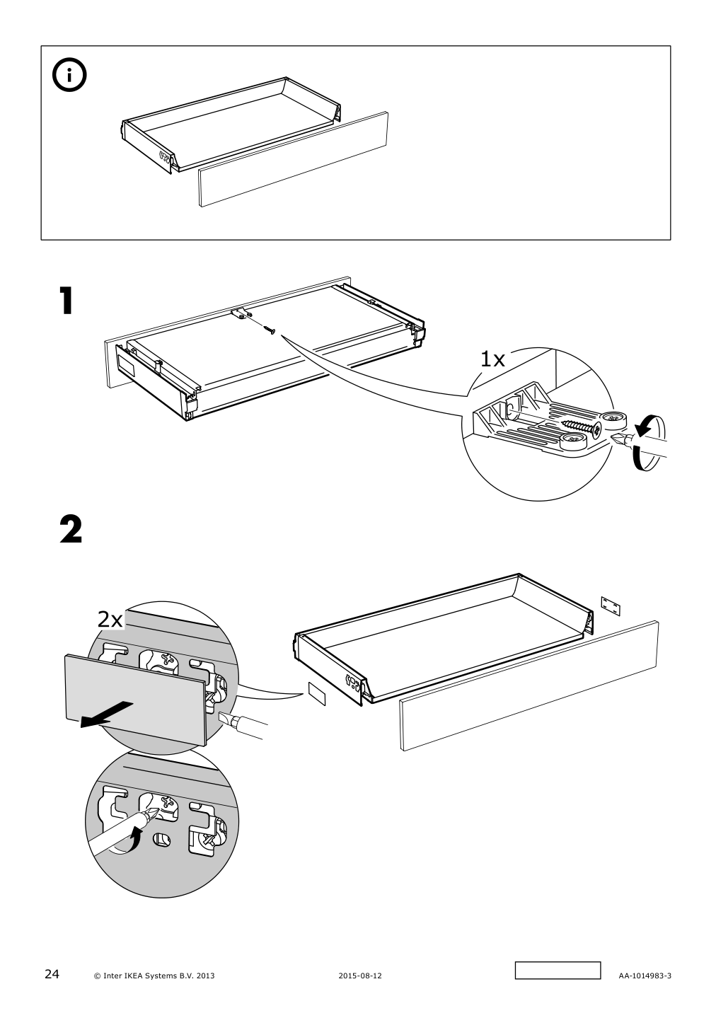 Assembly instructions for IKEA Maximera drawer low white | Page 24 - IKEA SEKTION / MAXIMERA base cabinet with 4 drawers 093.220.20