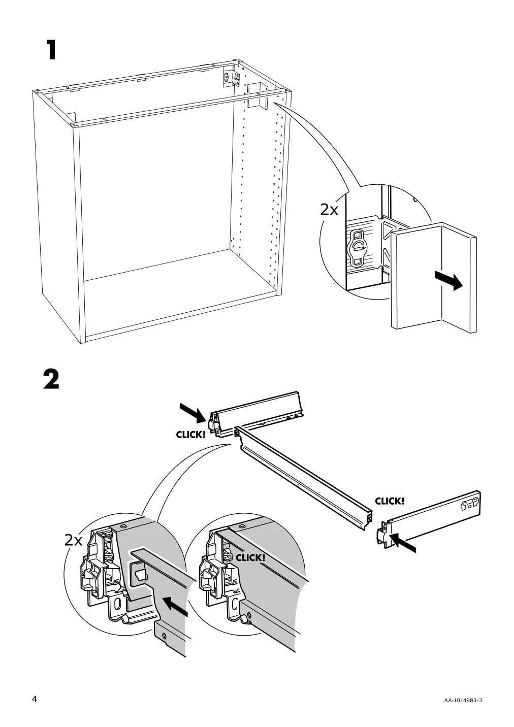 Assembly instructions for IKEA Maximera drawer low white | Page 4 - IKEA SEKTION / MAXIMERA base cabinet with 4 drawers 093.220.20