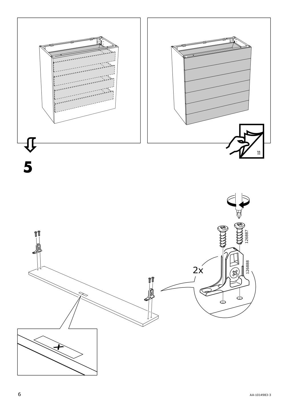 Assembly instructions for IKEA Maximera drawer low white | Page 6 - IKEA SEKTION base cabinet with 3 drawers 391.591.45