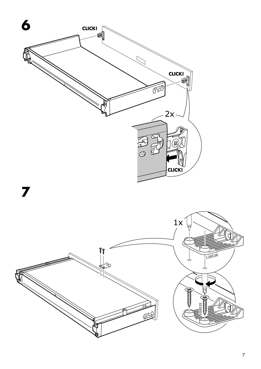 Assembly instructions for IKEA Maximera drawer low white | Page 7 - IKEA SEKTION / MAXIMERA base cab f cktp/int extractor w drw 494.903.99