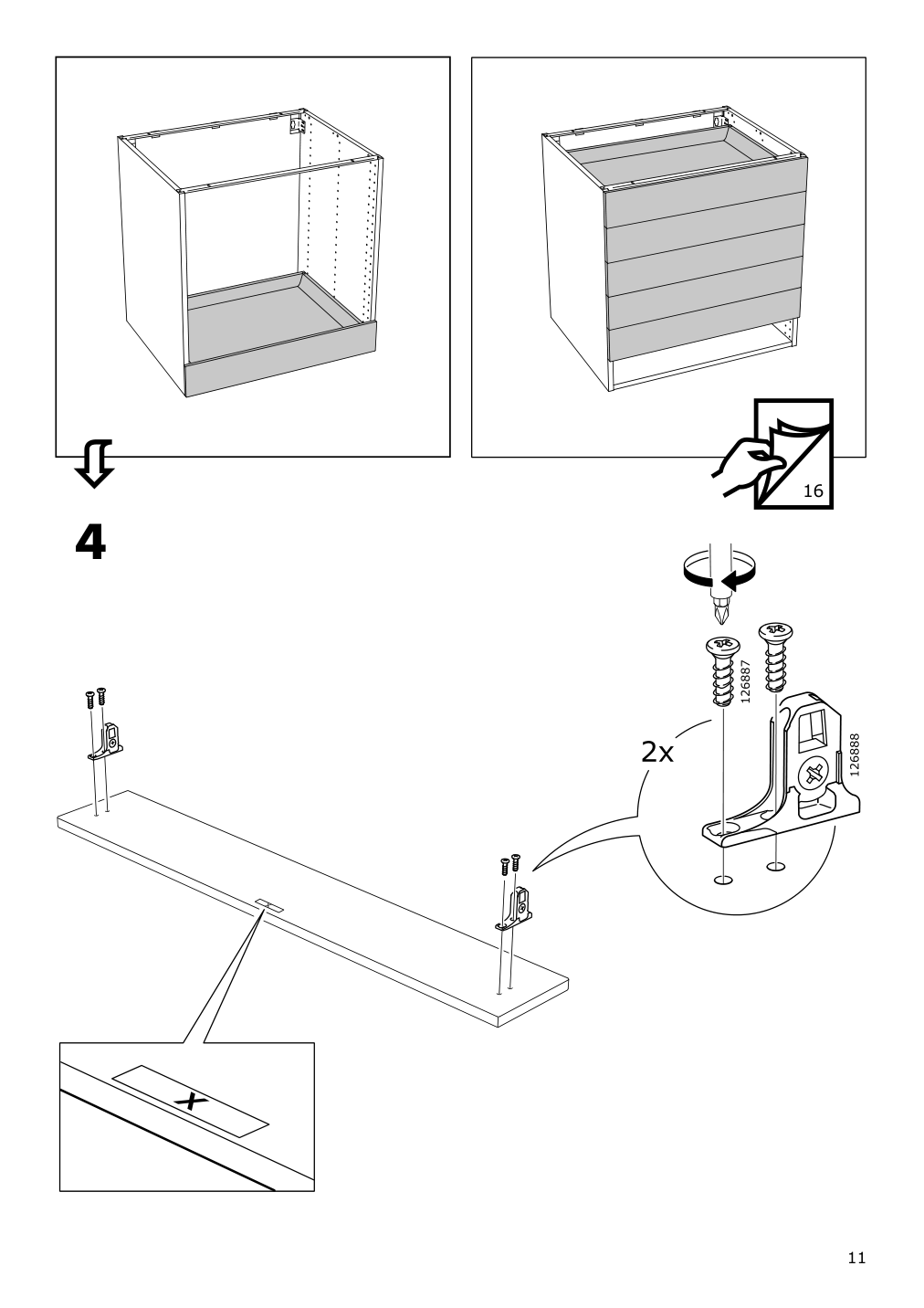 Assembly instructions for IKEA Maximera drawer low white | Page 11 - IKEA SEKTION / MAXIMERA high cab f oven w 3 drawers/2 doors 094.690.12