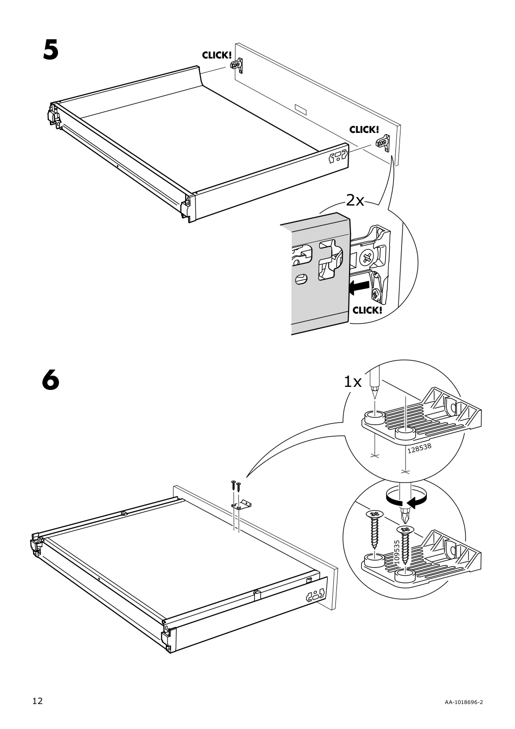 Assembly instructions for IKEA Maximera drawer low white | Page 12 - IKEA SEKTION / MAXIMERA base cabinet w/3 fronts & 4 drawers 693.188.69