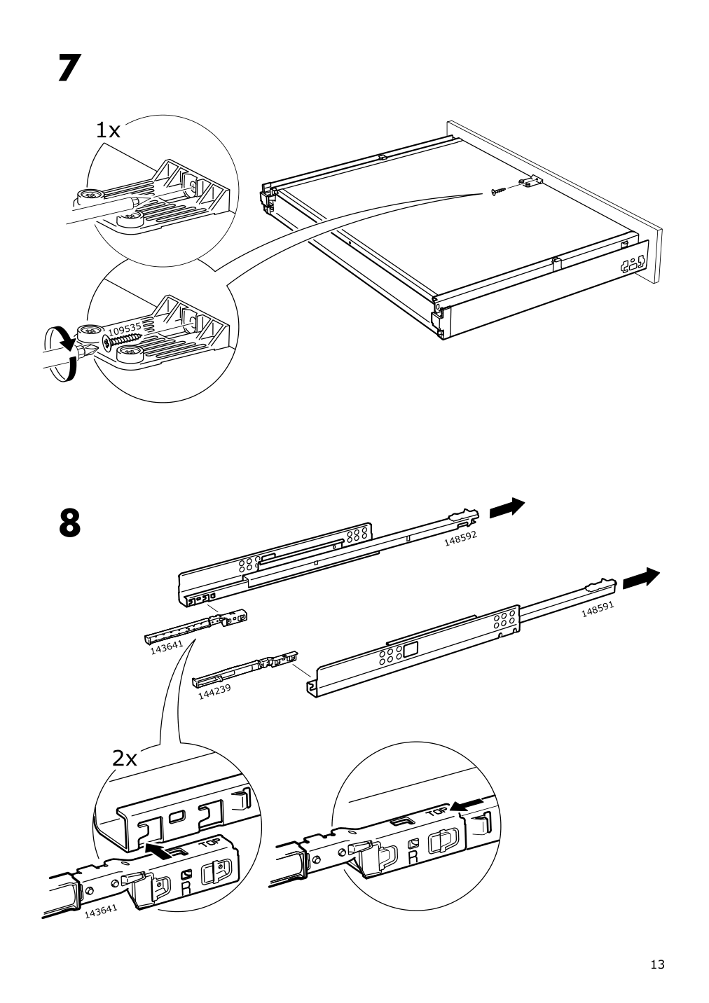 Assembly instructions for IKEA Maximera drawer low white | Page 13 - IKEA SEKTION high cab w 2 drs/3 fronts/5 drawers 793.954.14