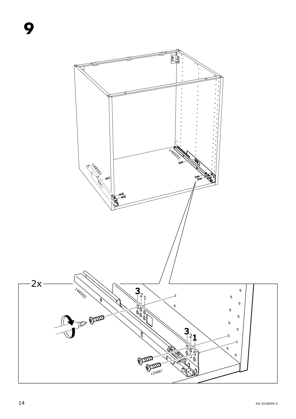 Assembly instructions for IKEA Maximera drawer low white | Page 14 - IKEA SEKTION / MAXIMERA base cabinet w/3 fronts & 4 drawers 693.188.69