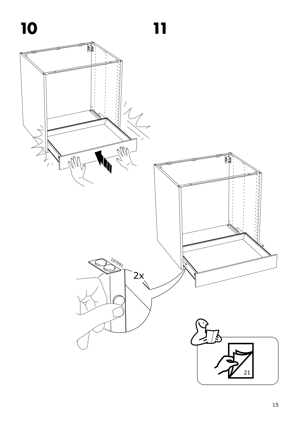 Assembly instructions for IKEA Maximera drawer low white | Page 15 - IKEA SEKTION / MAXIMERA base cabinet w/3 fronts & 4 drawers 693.188.69