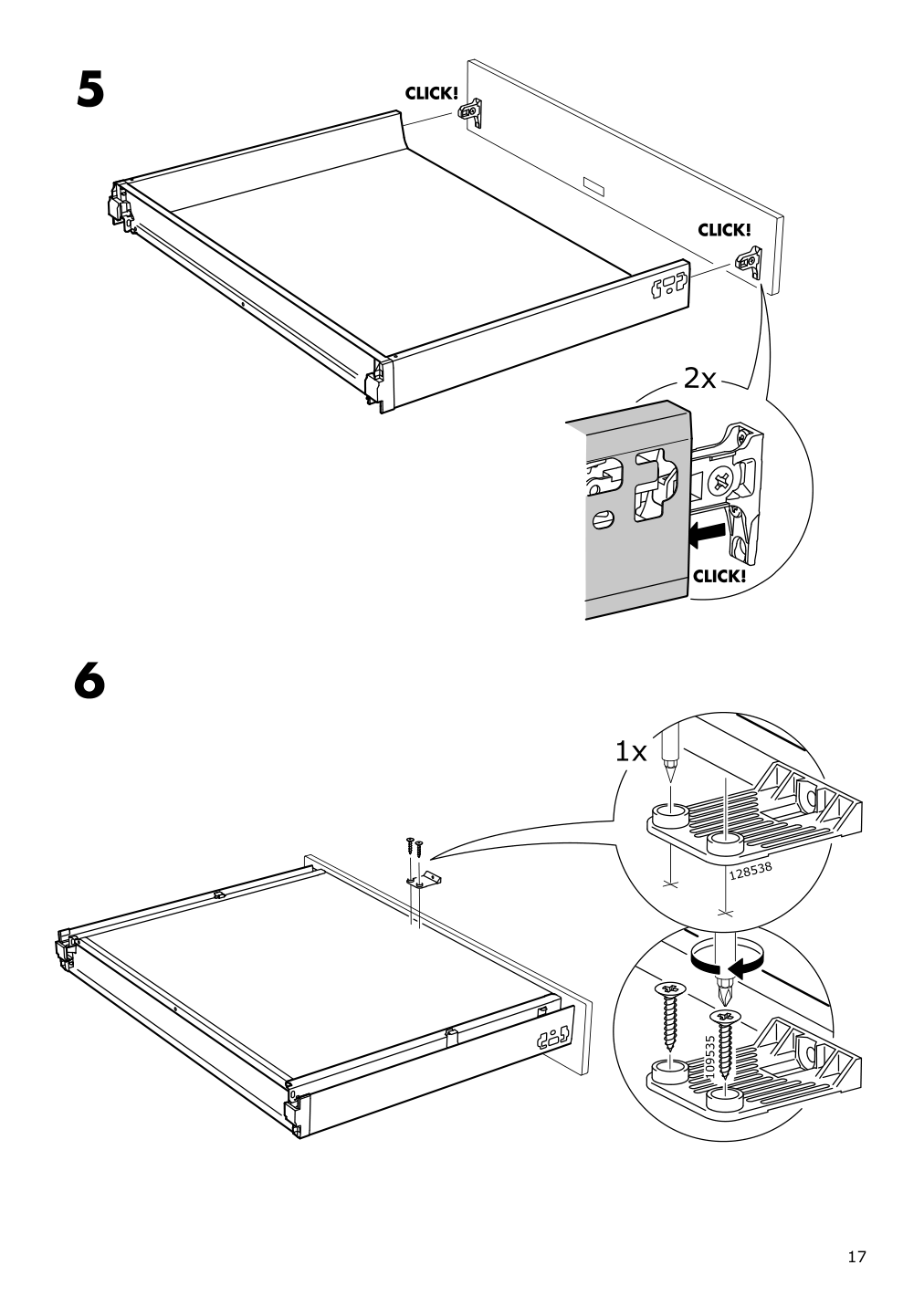 Assembly instructions for IKEA Maximera drawer low white | Page 17 - IKEA SEKTION / MAXIMERA high cab f oven w 3 drawers/2 doors 094.690.12